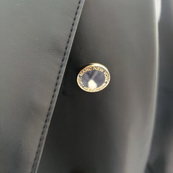 Marc New York black faux leather blazer with gold buttons. Sz XL. - Picture 2 of 4